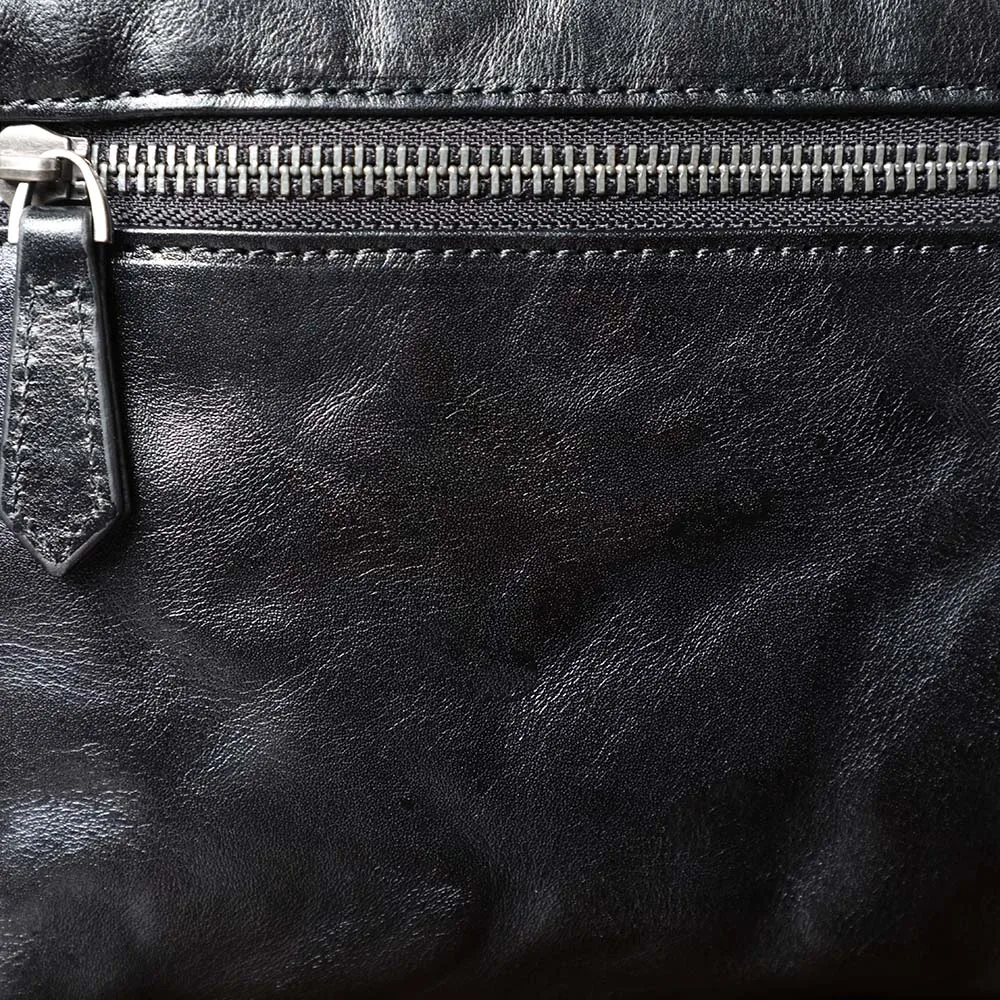 Echte Leder-Umhängetasche für Herren, einfache Rindsledertasche, hochwertiges, pflanzlich gegerbtes Leder, modischer Casual-Stil. – Detail 14