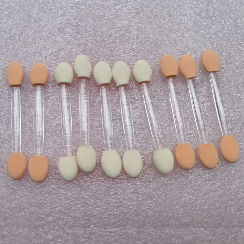 Colores aleatorios, aplicadores de esponja portátiles de doble punta para sombra de ojos, para maquillaje, arte de uñas