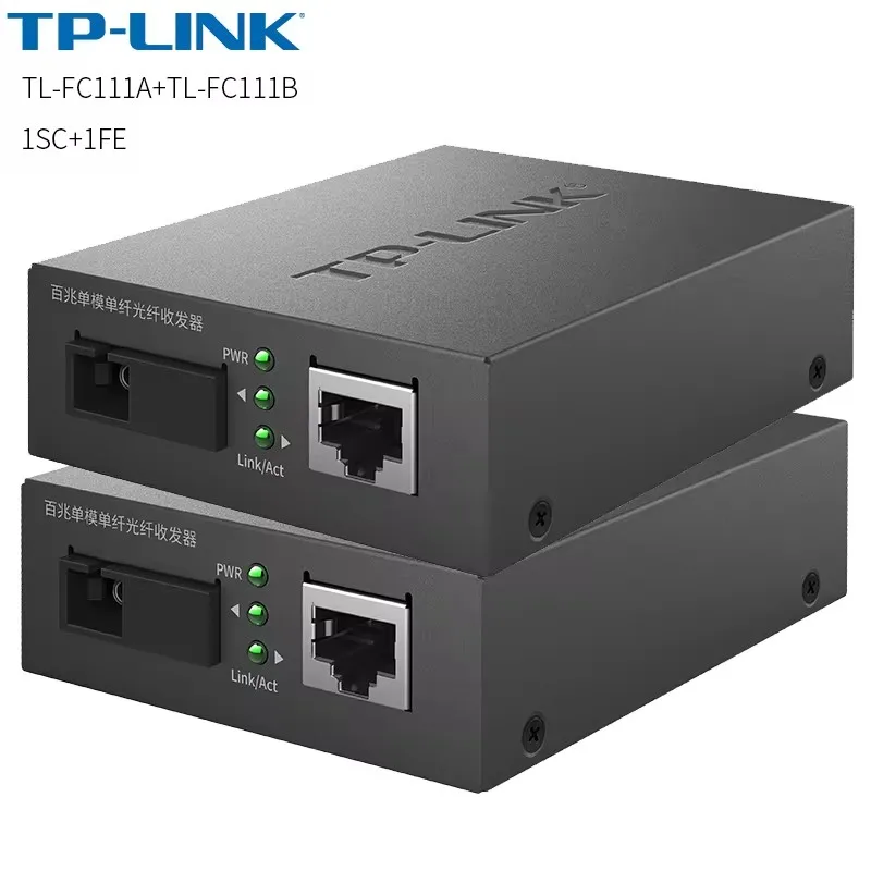 

TP-Link TL-FC111A/TL-FC111B 100M Single Mode Single Fiber SC 20KM Fiber media Converter 10/100M Ethernet Converter Transceiver