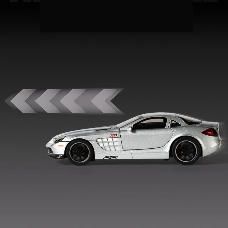 Coche deportivo mercedes-benz SLR AMG 1:32, modelo de coche de aleación con sonido y luz de alta simulación, coche fundido a presión, juguete para regalo para niños