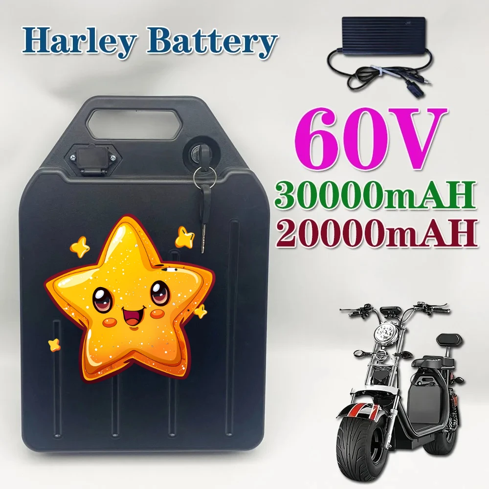 

250W~1500W For Harley battery Electric Battery 60V 20000mAh for Citycoco Motorcycle Waterproof LithiumBattery + 67.2V Charger