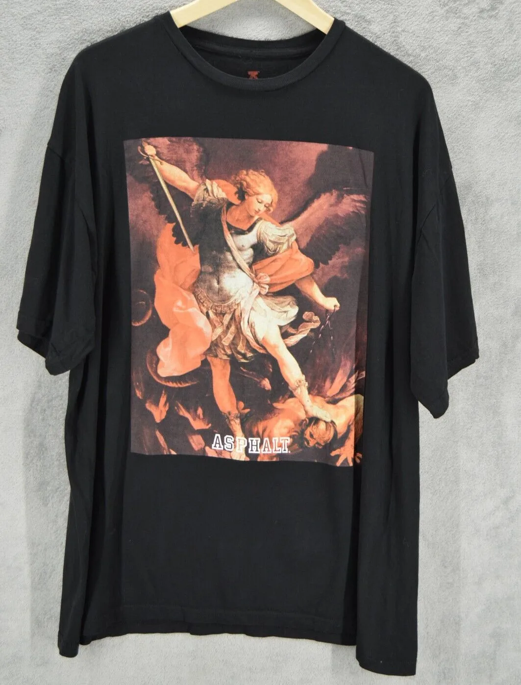 Asphalt Mens T Shirt 2XL Black Michael Archangel Guido Reni Short Sleeve