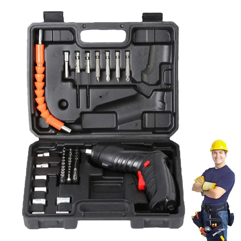 

Small Electric Screwdriver 47pcs Electric Rechargeable Screwdriver Driver Tool Kit Portable Power Screwdrivers 3.6V Automatic