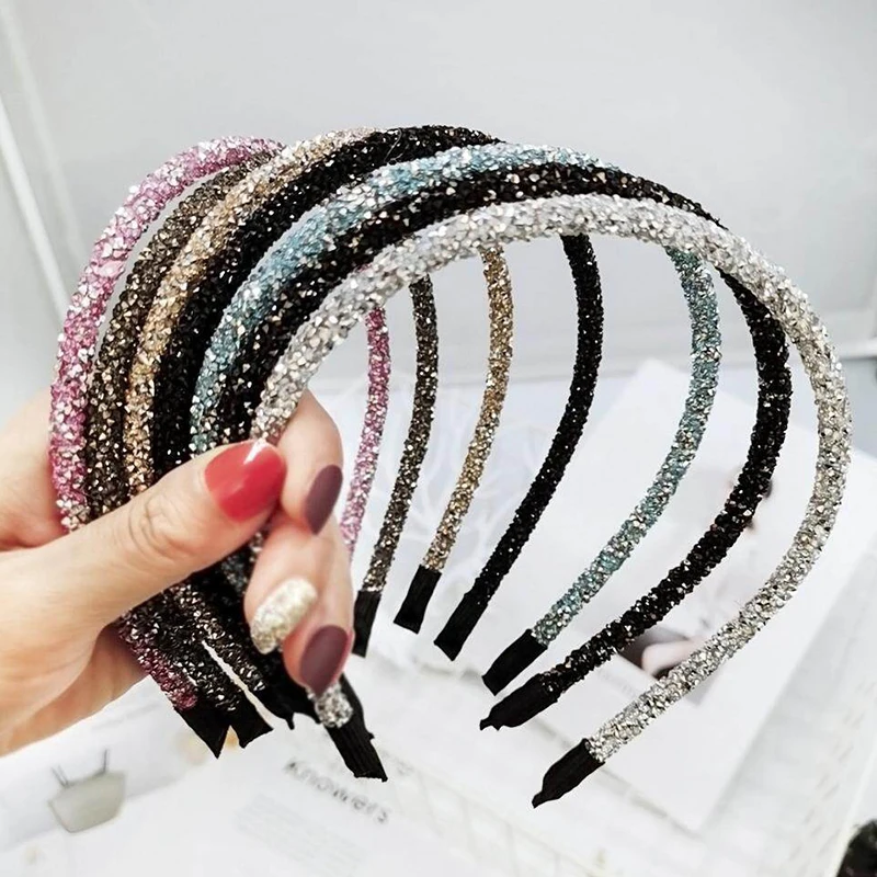 Luxury Rhinestone Hairbands for Women Girls Trendy Soft Crystal Headband Bezel Headhoop Female Ladies Headwear Accessories 1pcs