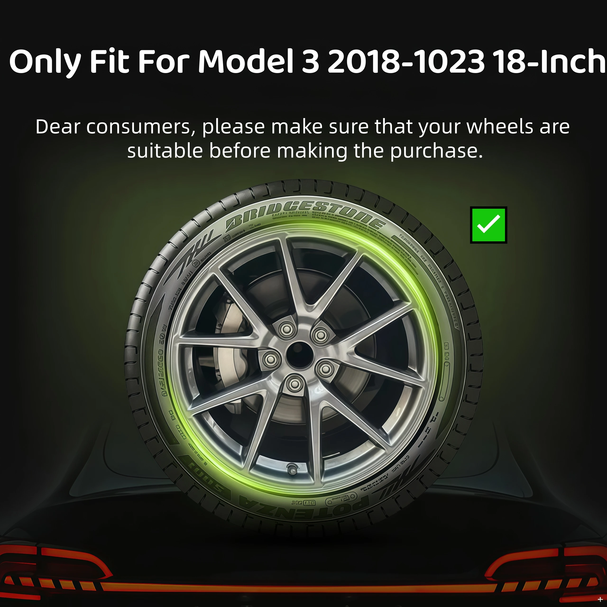 4PCS HubCap 자동차 교체 성능 휠 커버 캡 자동차 전체 림 커버 키트 부품 Tesla Model 3 18 인치 2018-2023 썸네일 2