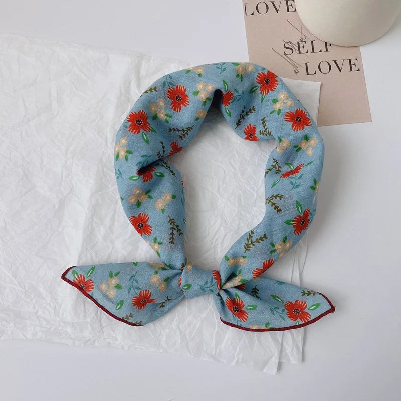 

Хлопковый квадратный платок в японском стиле для женщин, 55x55 см. Милый маленький платок, подходит для всех сезонов, легкий и удобный.