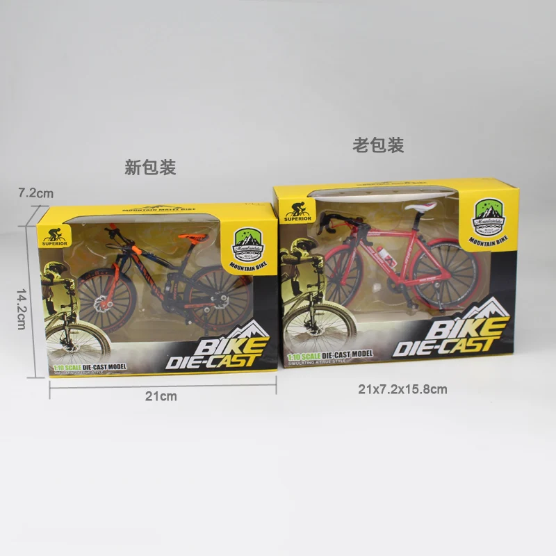 จักรยานอัลลอย1:10ขนาดเล็กโมเดลจักรยานเสือภูเขาโลหะหล่อจากเหล็กของเล่นสำหรับแข่งรถของเล่นสำหรับเด็กคอลเลกชันการจำลองแบบโค้งงอ
