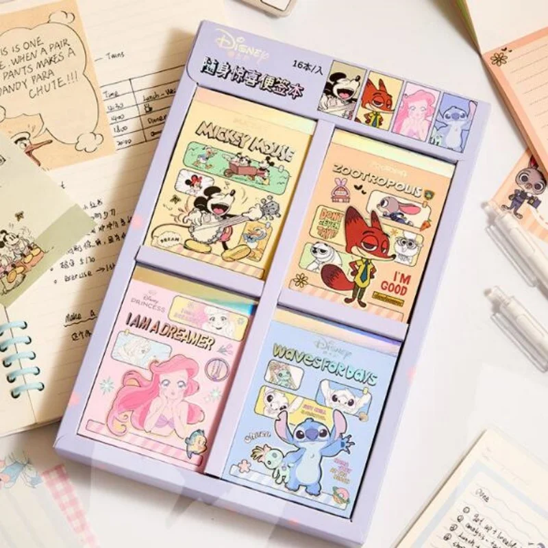 16pcs/lot Disney Princess Stitch Animal Memo Pad Sticky Notes Stationery Label Notepad Planner Sticker Post School Supplies