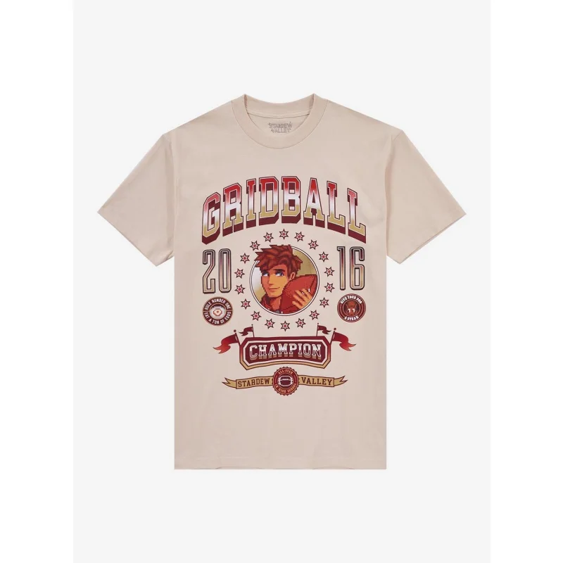 

Stardew Valley Alex Gridball Anime Gift t shirt Cartoon Video game Retro pixel Graphic Tee Y2K clothes Large size Tops