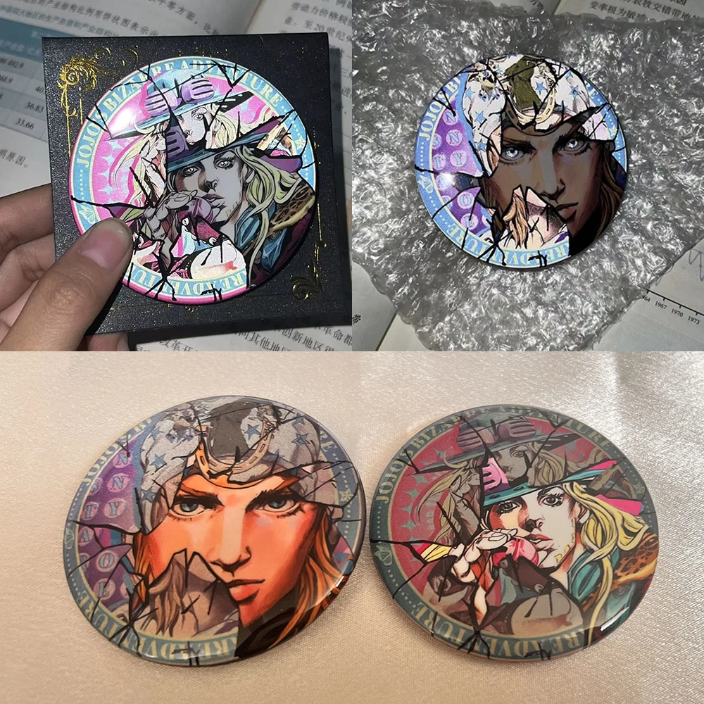 Steel Ball Run Luminous Pins Cartoon Anime Johnny Joestar Gyro Zeppeli Badges Party Desk Backpack Decor Cute Gifts Home Decor