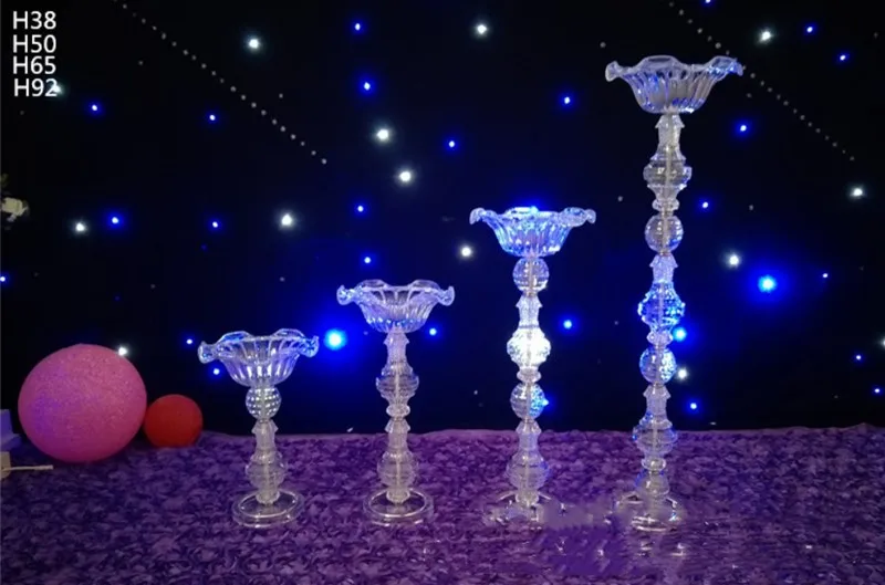 New Style Wedding Acrylic Crystal Table Centerpiece 80cm Tall Wedding Columns Flower Stand For Table Decoration 10pcs