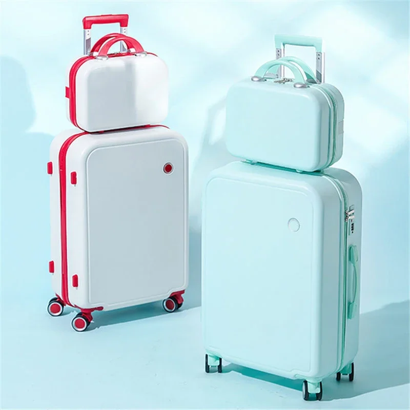 Unisex Puristic Design Travel Luggage Rolling Wheels Hardside Men Women Suitcase Trolley Case Carry On/Big 24 Inch