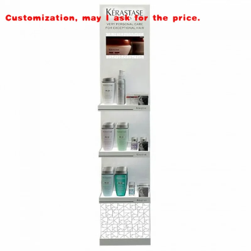 custom.Standing Acrylic LED Lights Perfume Skincare Beauty Display Stand Shelves Cosmetic Product Display