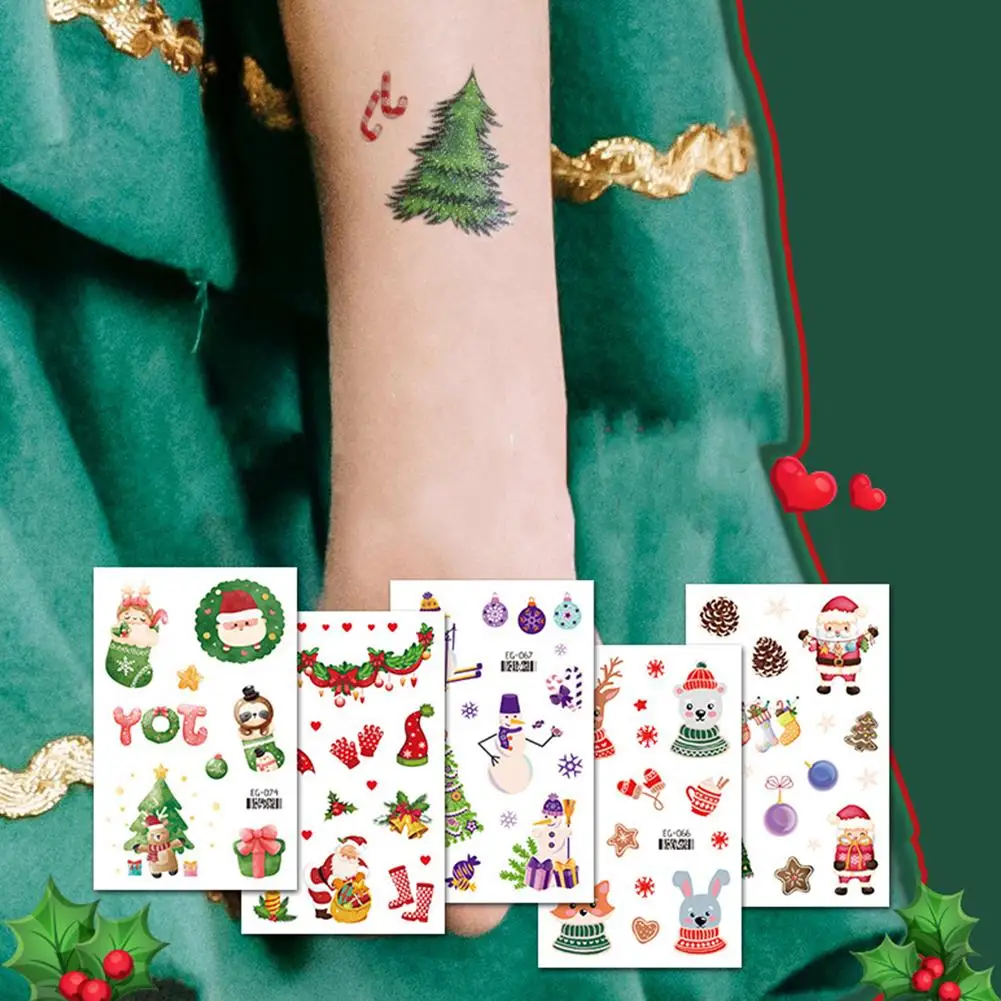 Glitter Christmas Face Stickers Waterproof Snowflake Cartoon Stickers 2026 Tattoo Tattoo New Glitter Decor Stickers Disposa A0Q0