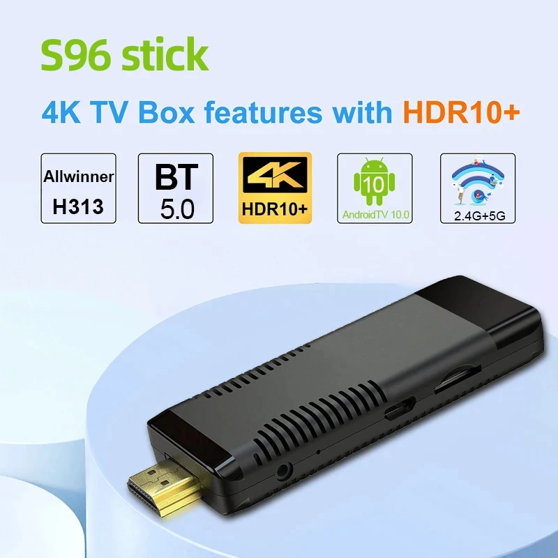 TV pintar S96, Android 10.0 allwinner H313 WiFi 2.4g 5G dengan BT 5.0 kontrol suara