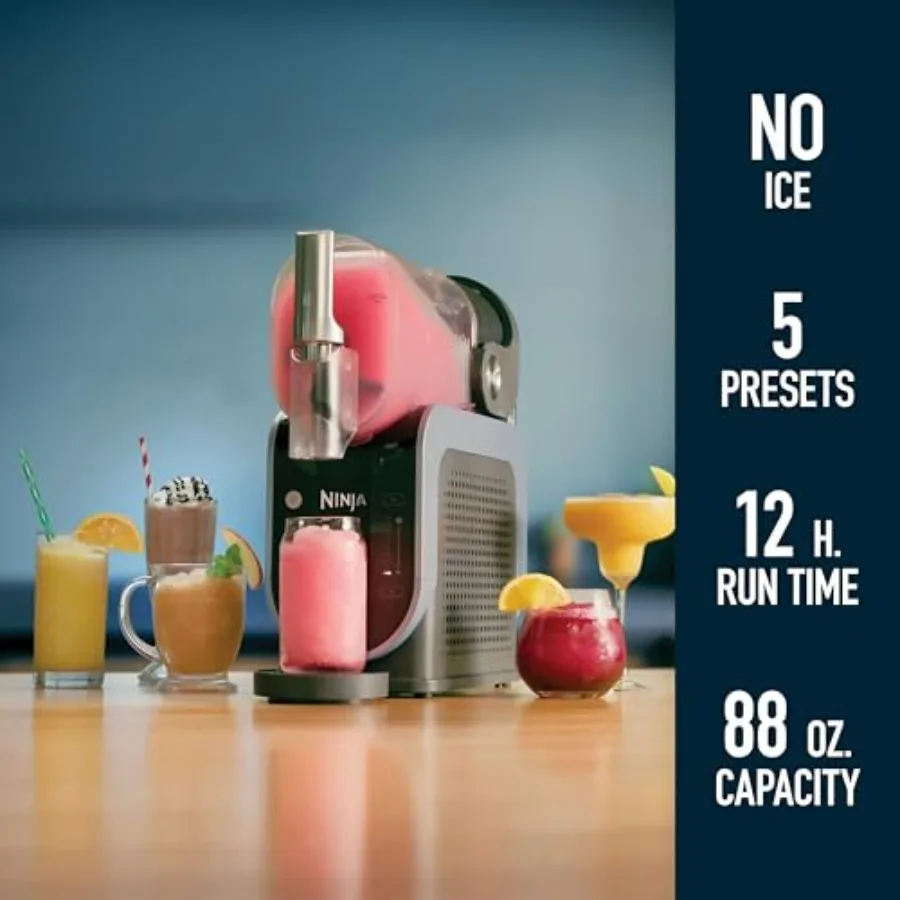 Slush Frozen Drink Maker Rapidchill Technology 88 Oz Easy Fill Vessel Anti Drip Spout No Ice Needed 5 Preset Programs Dishwasher Safe Parts Black 1 Count for Frappe