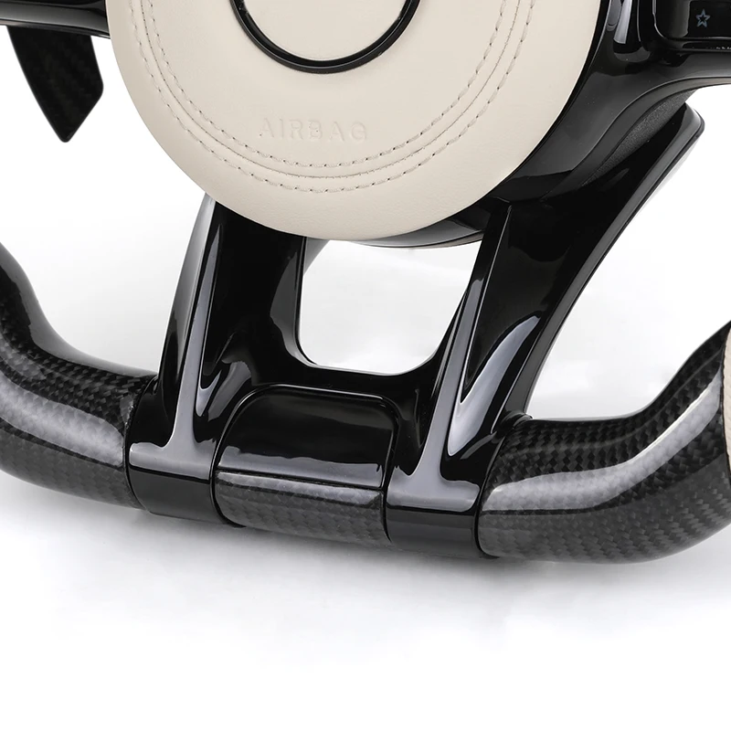 2025 Volant Lenkrad Half Leather Carbon Fiber Steering Wheel for Mercedes Benz W203 W204 W205 W221 W222 C217 C300 C55 AMG