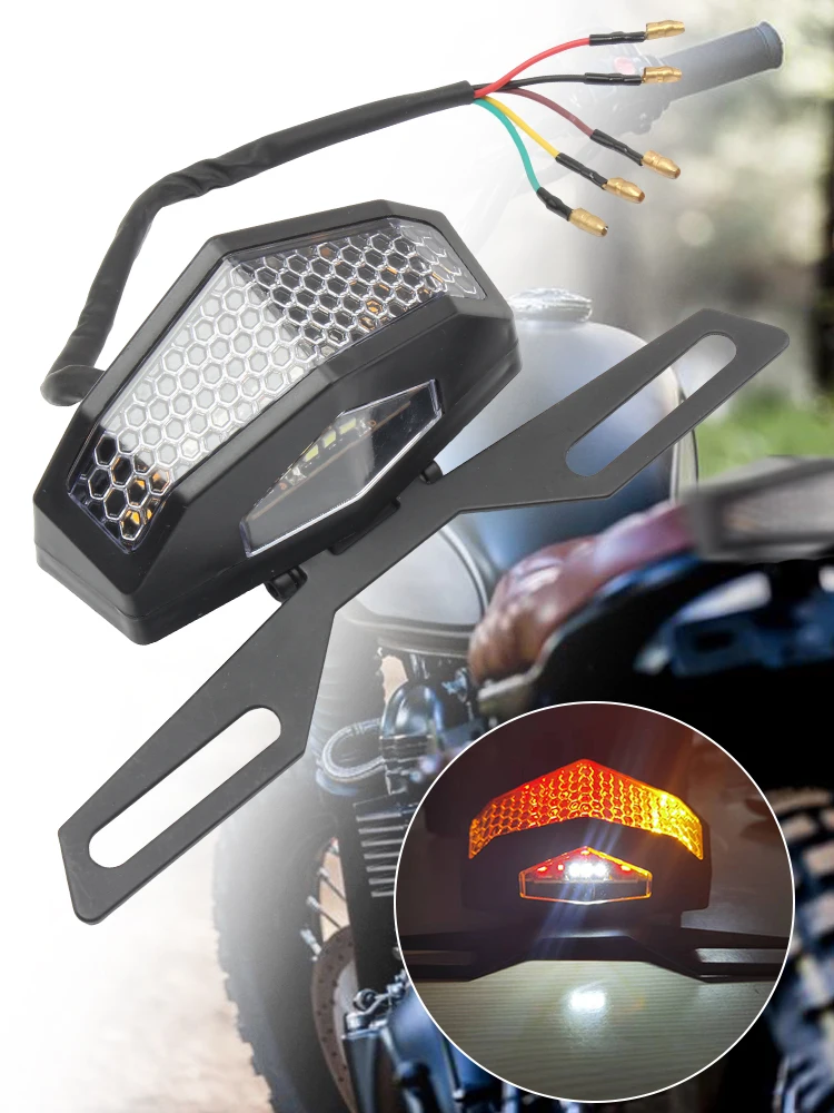AliExpress PowerMotor Motorcycle Tail Light LED Brake Light Stop Turn Signal 12v for Honda Harley Yamaha Rear Flashing Cafe Racer Motor Bike Universal