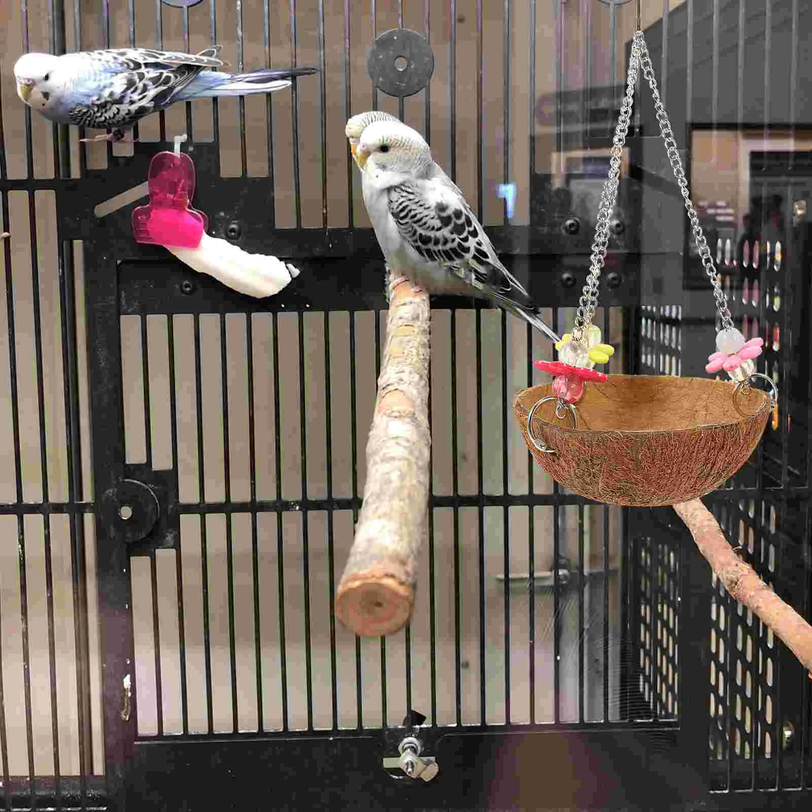 Coconut Shell Bird Nest Cages Sleeping House Hanging Outdoor Parrot Resting Birdcage Crafted
