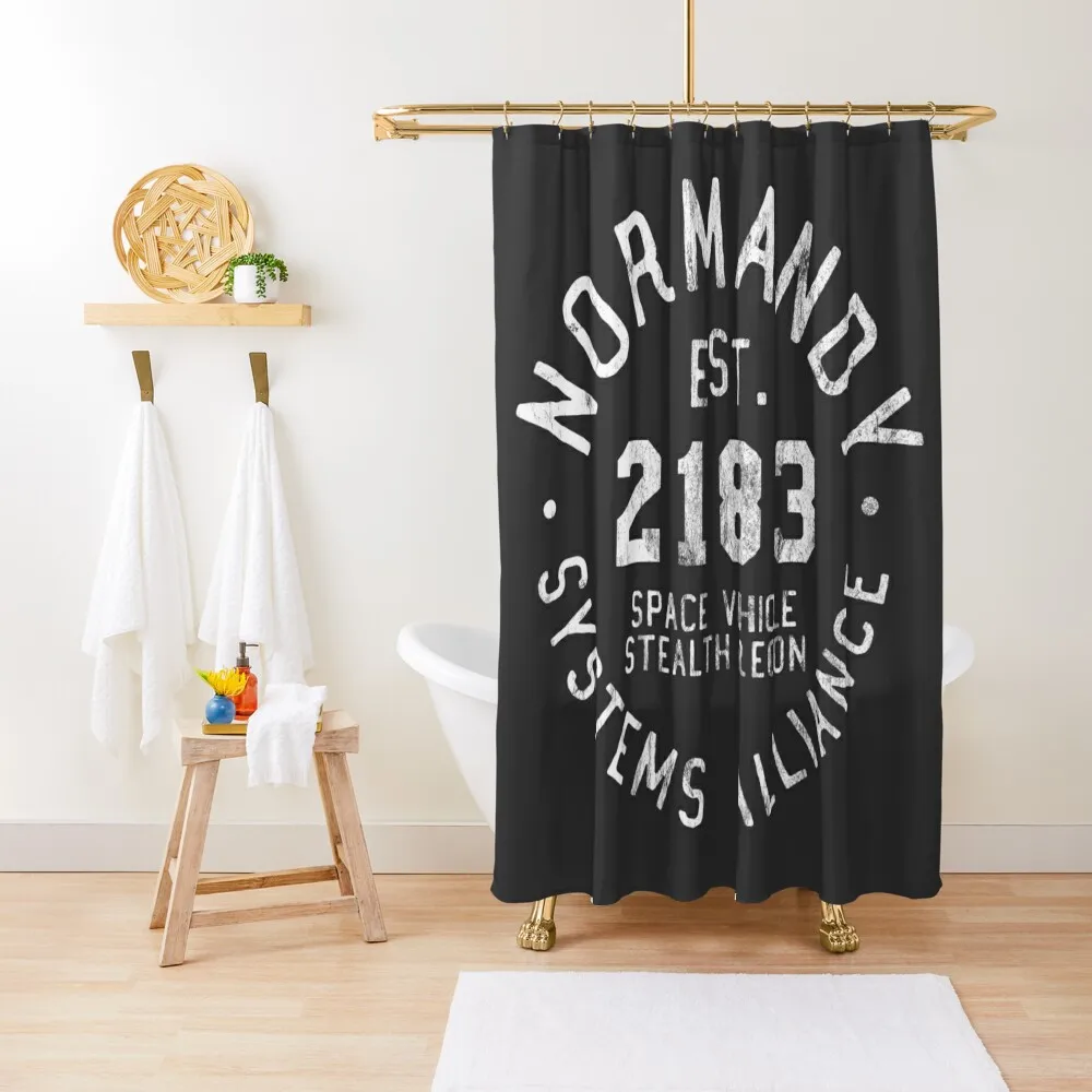 

SSV Normandy Athletic Shirt | Mass Effect Athletic Style | White Print Shower Curtain For The Bathroom Curtain