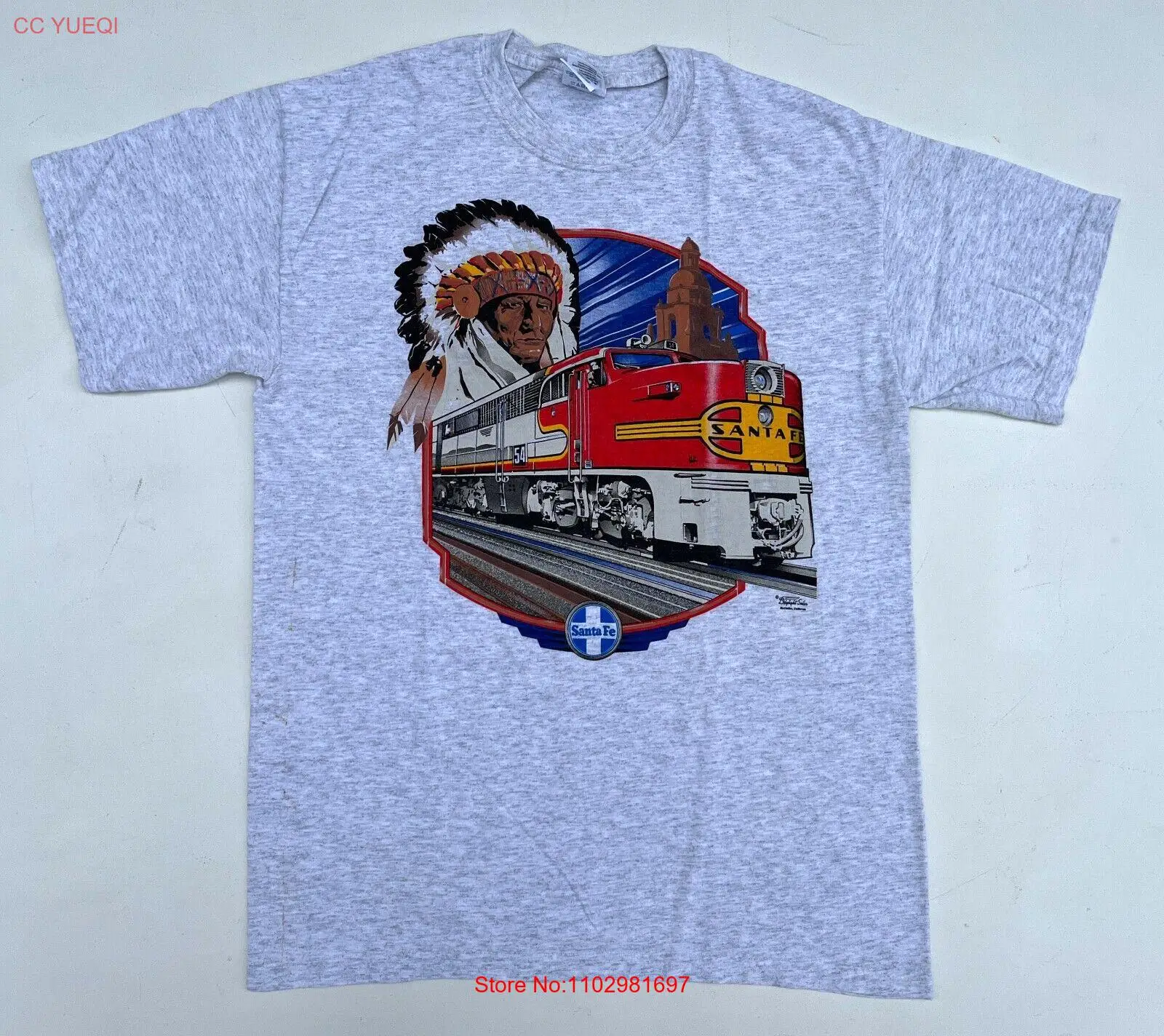 Santa Fe Super Chief Railroad Train Locomotive T-Shirt Sz M