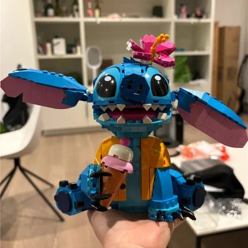 مكعبات بناء Disney Stitch Angel CP - ألعاب كرتونية كبيرة الحجم مع آذان متحركة هدية تجميع للأطفال لعيد ميلاد الأولاد والبنات #6
