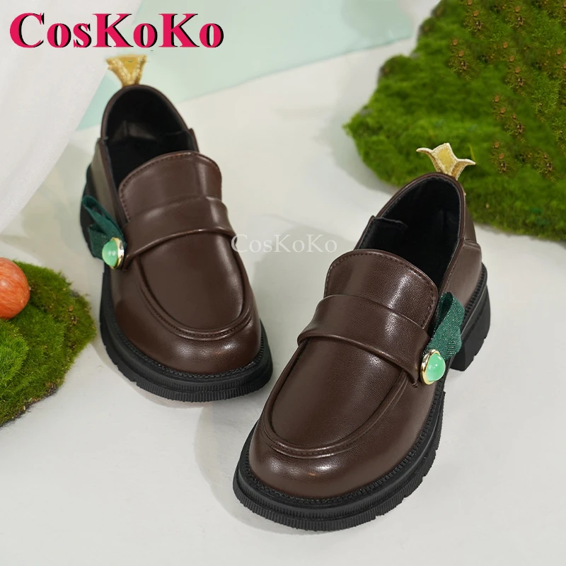 

CosKoKo Venti Shoes Cosplay Anime Game Genshin Impact Fashion Universal PU Leather Shoes Daily Wear Role Play Accessories 36-40