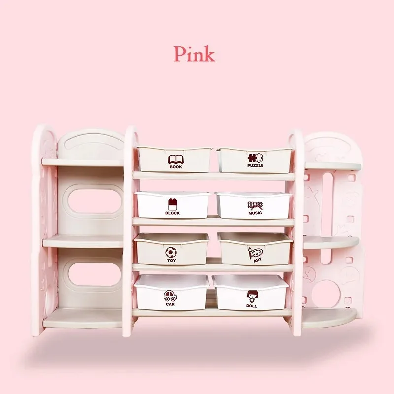 Children's Toy Storage Rack Kindergarten Baby Storage Cartoon Locker Multi-function Storage Bookshelf Plastic Cabinet