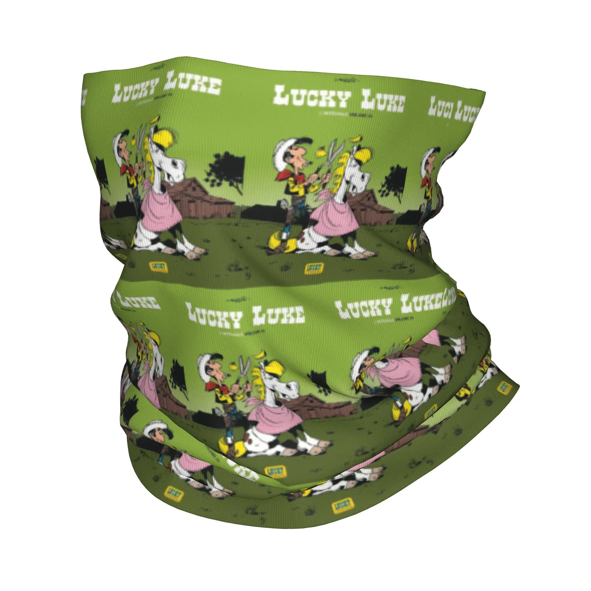 

Lucky Luke Cowboy Painting Bandana Neck Gaiter Printed Face Scarf Multi-use Balaclava Cycling Unisex Adult