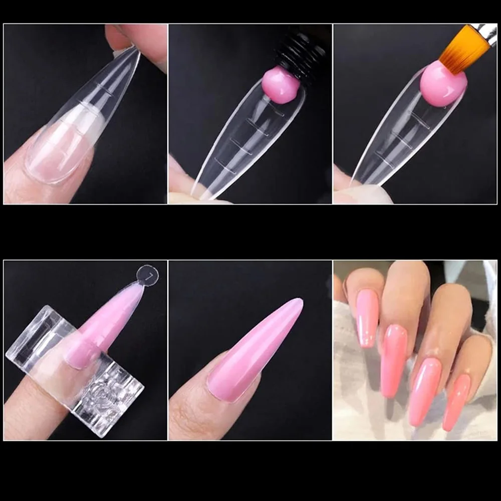 Fake Nail Forms Tips UV Gel For Extension Building Gel Polish Fake Artificial Tool 60pcs