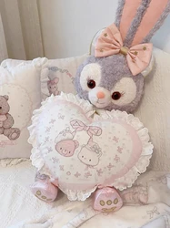 Cartoon Ruffled Love Heart Shape Sofa Cushion Office Backrest Nap Bolster Pillows Travel Wedding Baby Gifts Toys Home Decor