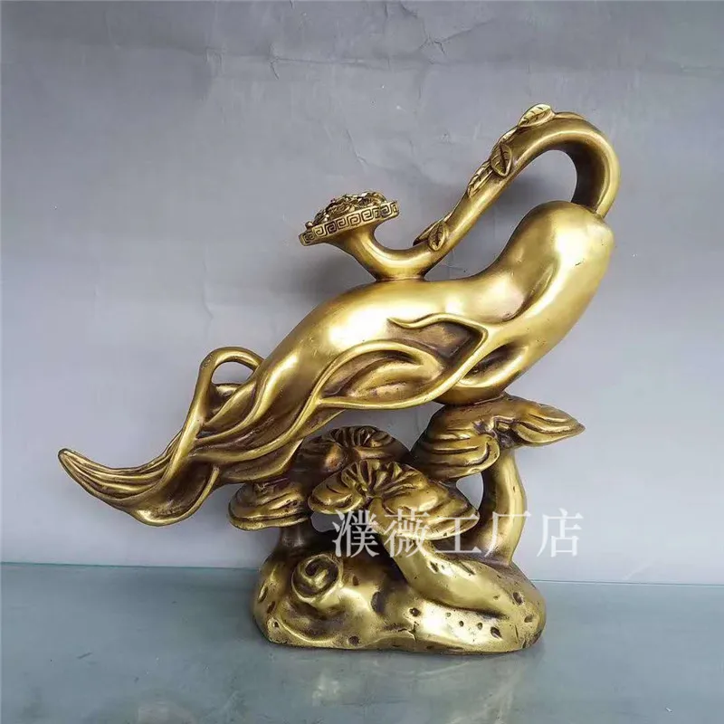 Ruyi Home Office Decorations Crafts Brass Ginseng Ganoderma Life Ruyi