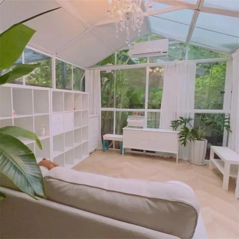 DIY winter roof glass house plant sunroom tempered glass greenhouse