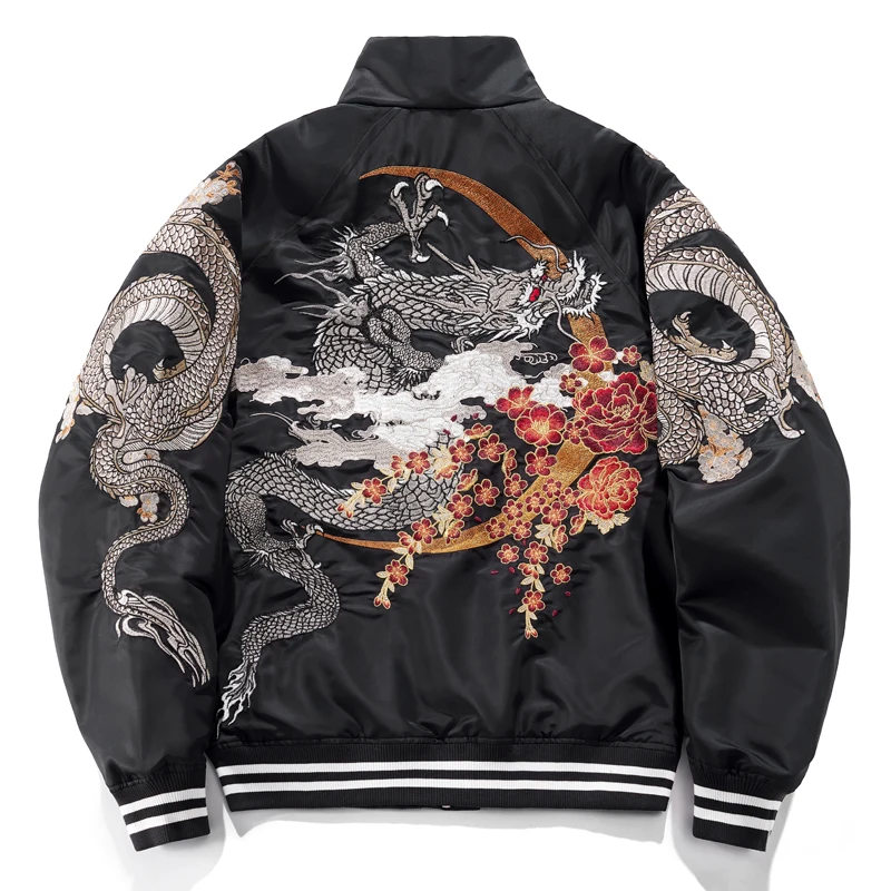 

High Quality Trendy Personality Embroidery Heavy Industry Cotton-Padded Coat Men's Stand Collar Loose Top Yokosuka Teenagers