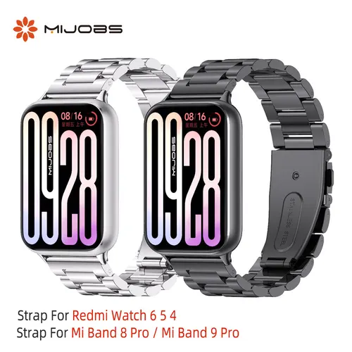 Correa para Mi Band 9 Pro pulsera para Mi Band 8 Pro para Xiao mi Smart Band 8 Pro versión Global correa de reloj de Metal
