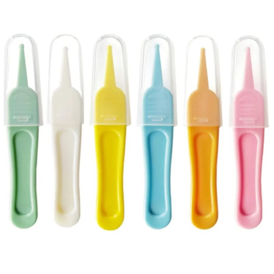 

6 PCS Nose Cleaning Tweezer with Plastic Round-Head Ear Nose Navel Cleaner Clip for Care