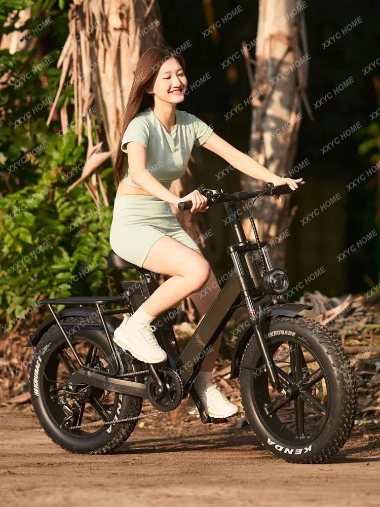 2024 New Electric City and Commuter Bikes, 1000W, 48V, 20AH, 20*4.0 Fat Snow, Off-Road Tires, Beach, Snow Electric Bikes ride66