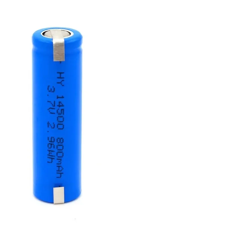 3.7V 800mah 14500 Lithium Ion Battery Rechargeable Battery + Nickel Sheet Suitable for Flashlight LED Flashlight Toys