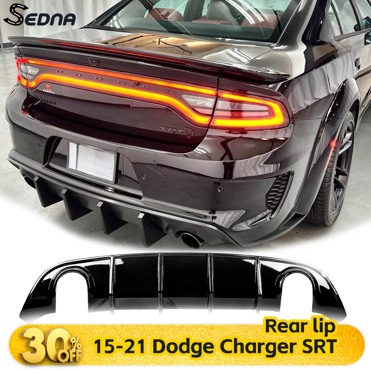 

For 2015-2021 Dodge Charger SRT OE Style Bodykit Rear Spoiler Diffuser Posterior Lip Enveloping Modified Accessories