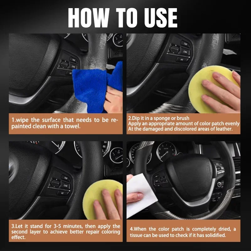 

Паста для ремонта кожи, для реставрации рулевого колеса, против старения, ремонта царапин, кондиционирования салона автомобиля, окисление пластика