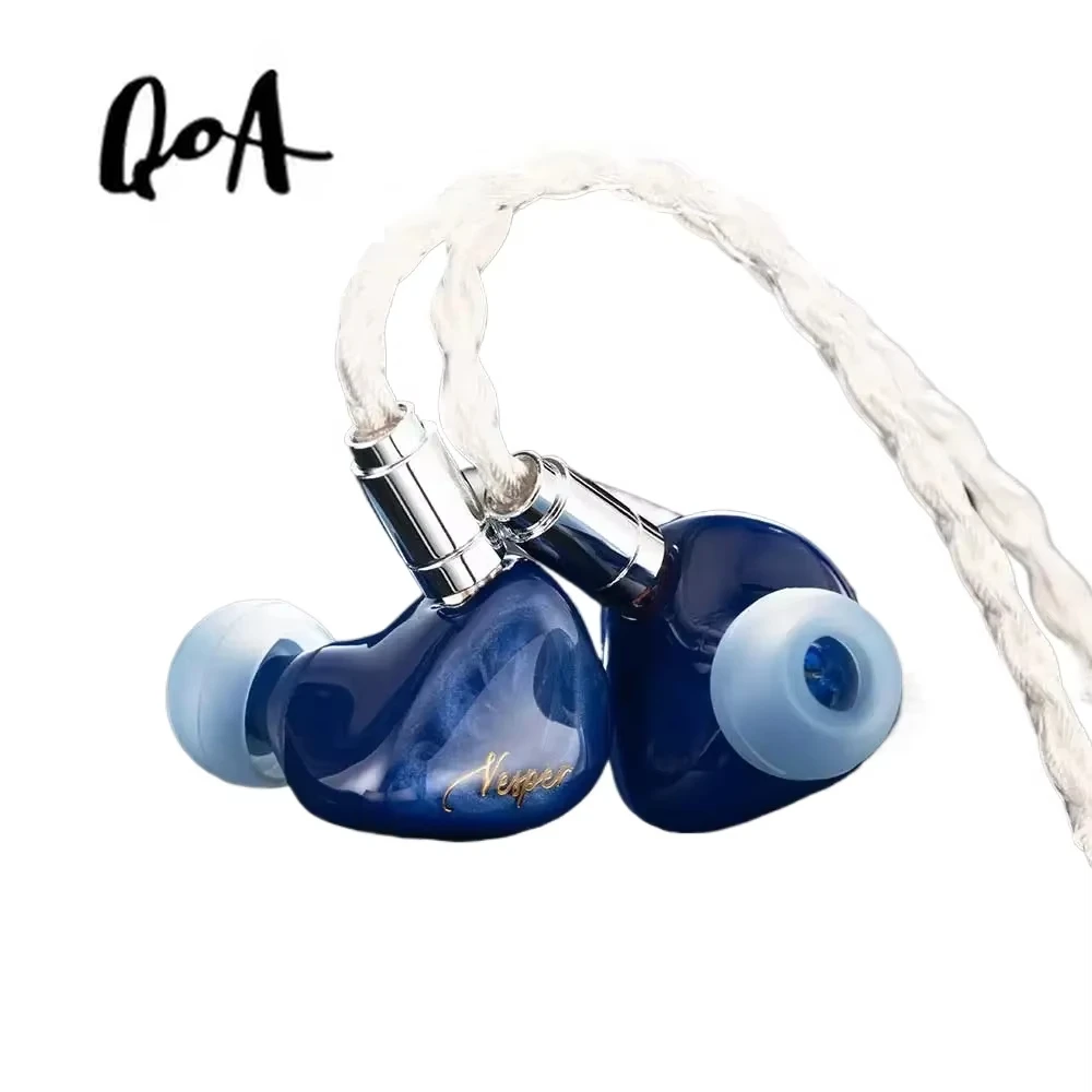 QoA Vesper 2 In Ear Earphone 1DD+1 Knowles BA Hybrid Driver HiFi DJ Music IEM monitor Headphone 0.78mm 2Pin Cable Earbud Headset