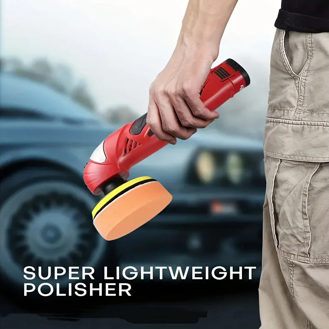 12V Wireless Polisher, 4 Inch Car Buffer Buffing Kit With 4 Buffing Pads, 5-speed Adjustable For Car Detailing Scratch Repair