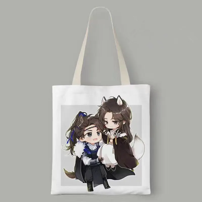 Qiang Jin Jiu Cute Cartoon Canvas Shoulder Bag Shen Lanzhou Xiao Cean Cosplay Casual Shopping Bag Handbag Accessories Fans Gift