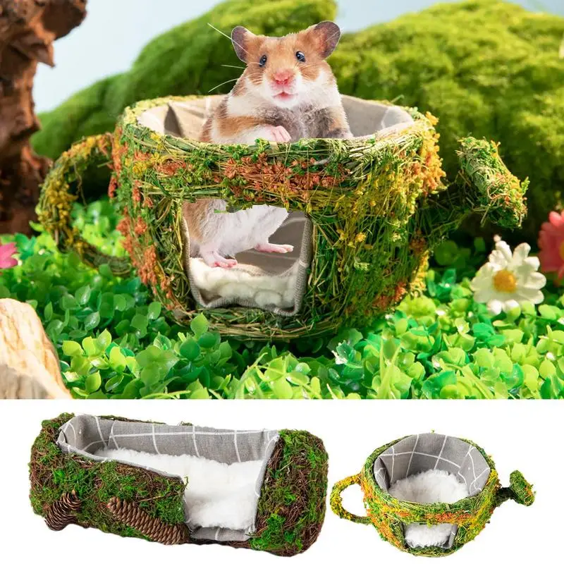 Guinea Pig House Soft Warm Hamster Guinea Pigs Bed Hamster Bed Round Shape Keep Warm Sleeping Bed Easy To Clean Supplies