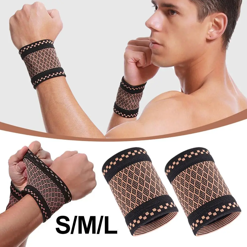 Copper Fiber Knitted Wrist Guard, High-elastic Sports, Sweat-absorbent Wrist Strap And Breathable Pressurized Wrist A6P2