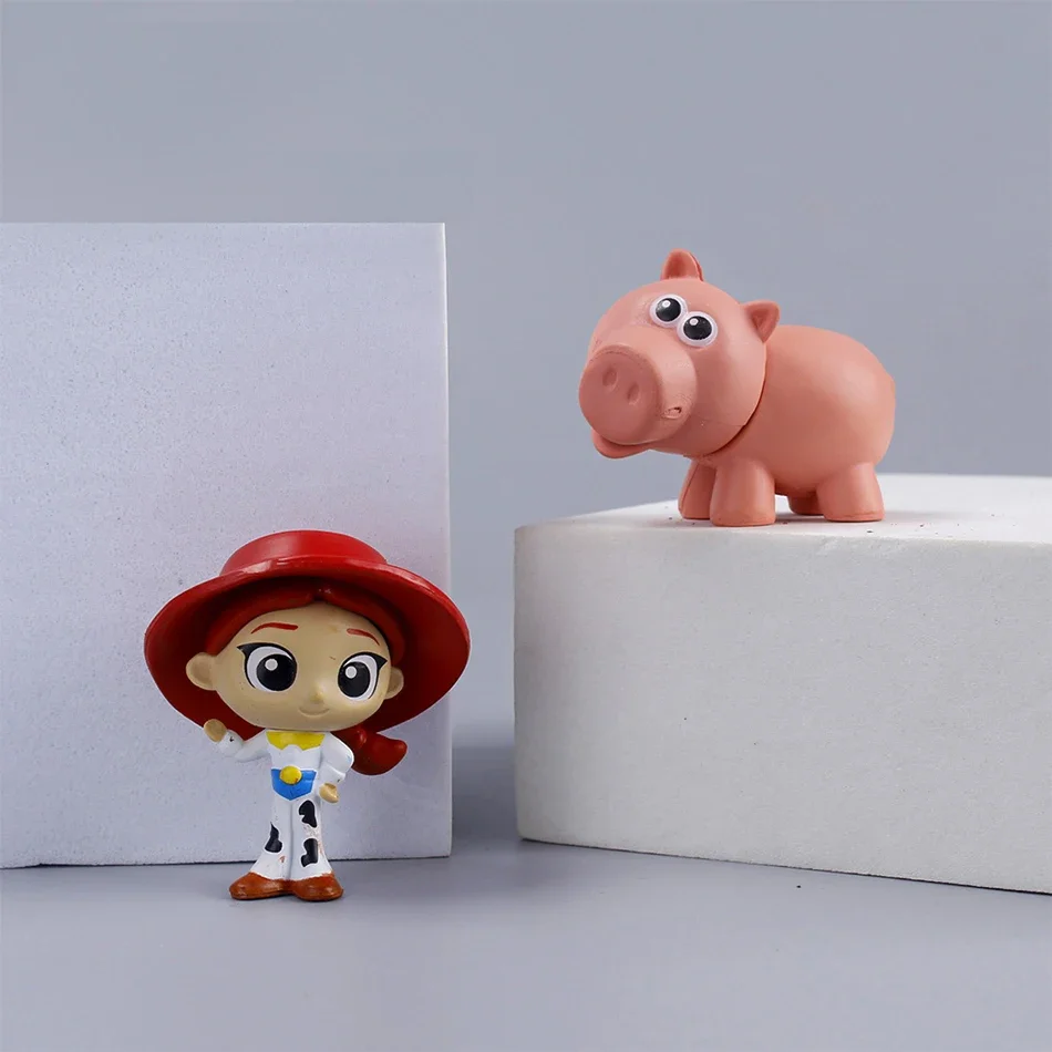 Figura de Anime, 8 Uds., conjunto de juguetes Story 4, Disney, 5cm, Woody Buzz Lightyear, colección de decoración de acción, estatuilla, modelo de juguete para niños