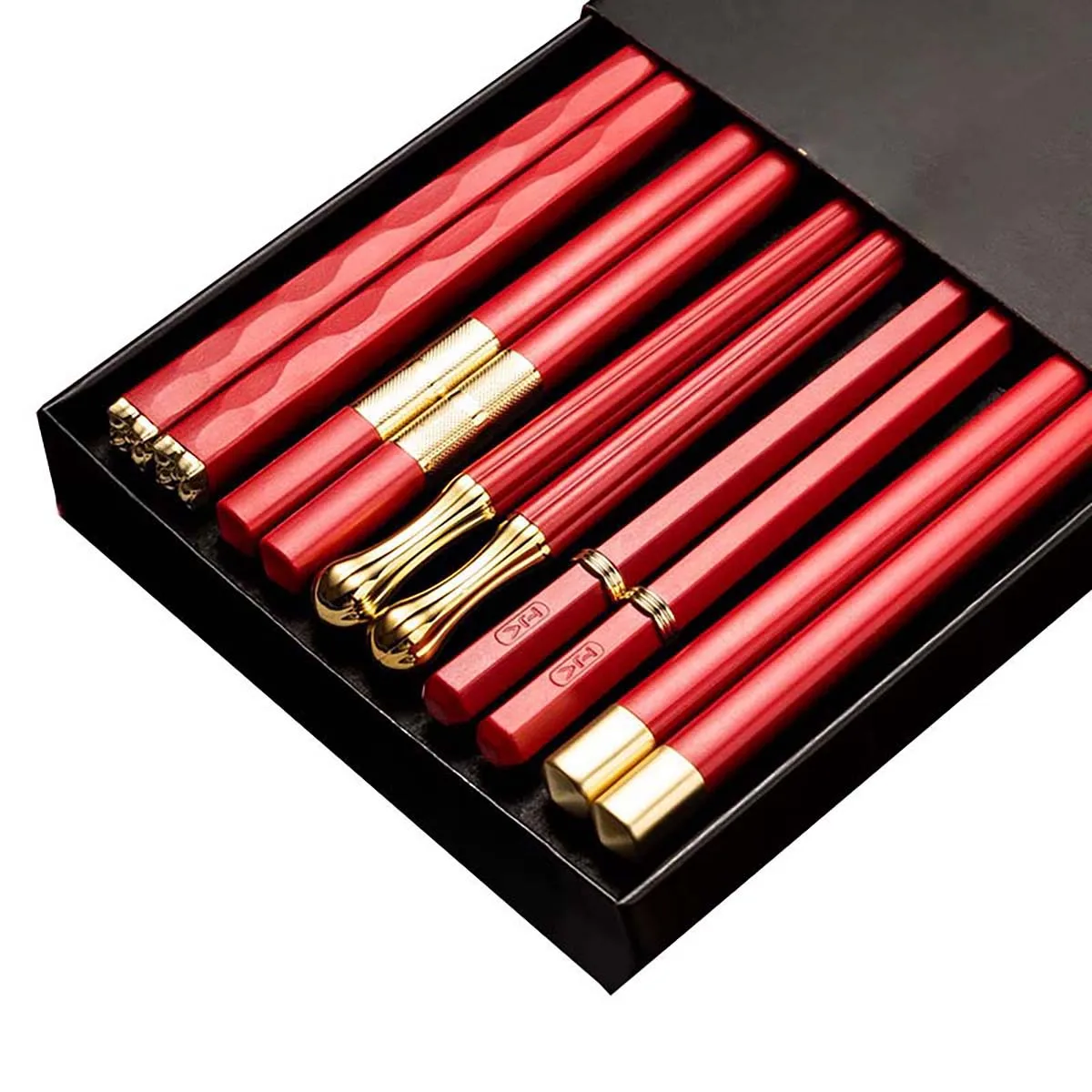 5 Paar Weihnachts stäbchen Lebensmittel qualität Kunststoff legierung Food Stick rutsch feste wieder verwendbare Essstäbchen für Sushi-Geschirr