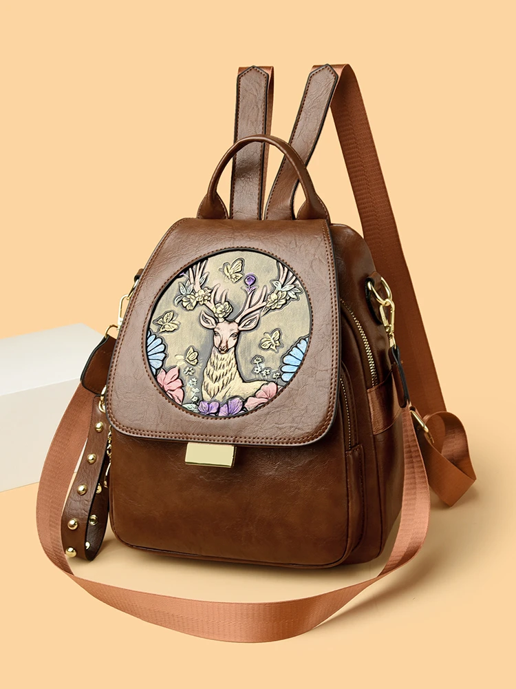 

Leather Bapa Women's Casual Travel Soft Top Layer Cowhide Faion Multifunctional Bapa Leisure Match All New 2026