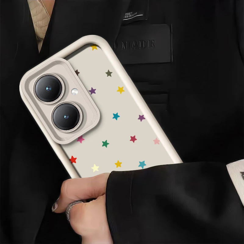 For Vivo Y31d Y31 2021 Y30 Y29 Y28 Y27 Y22S Y21T Y38 Y36 Y35 Y33S Y33T Colorful Stars Print Phone Case Shockproof Matte Cover view 3