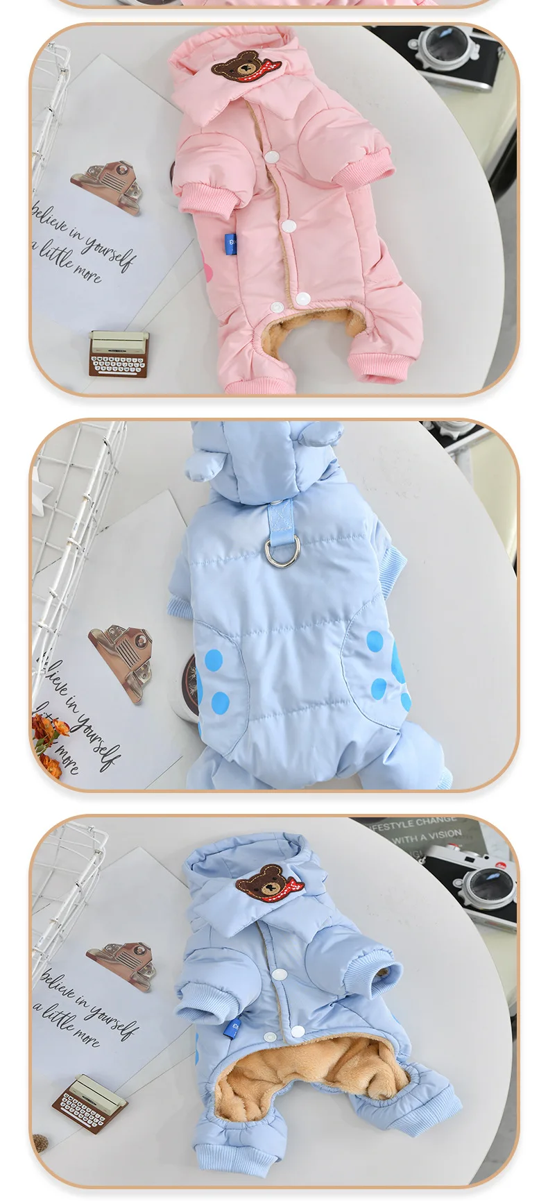 Bär Schal Mädchen Weibliche Kostüme Für Hunde Welpen Harness Unten Parkas Kleine Mittlere Größe Rassen Haustier Overalls Chihuahua Bichon Outfit – Detail 3